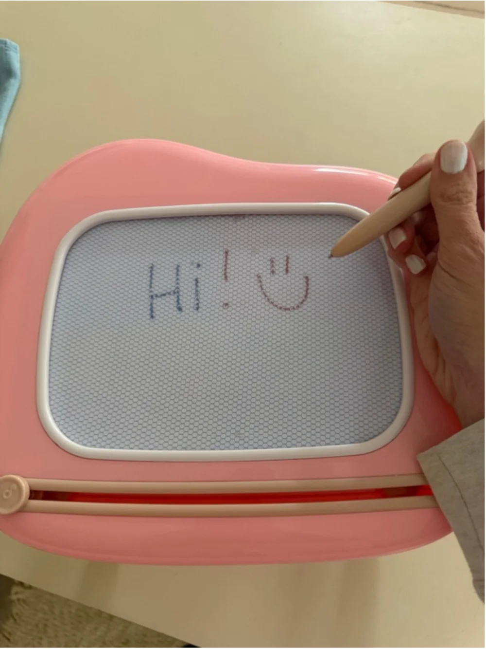 Girls Learning Toy Pink Beige Magnetic Drawing Board One Size